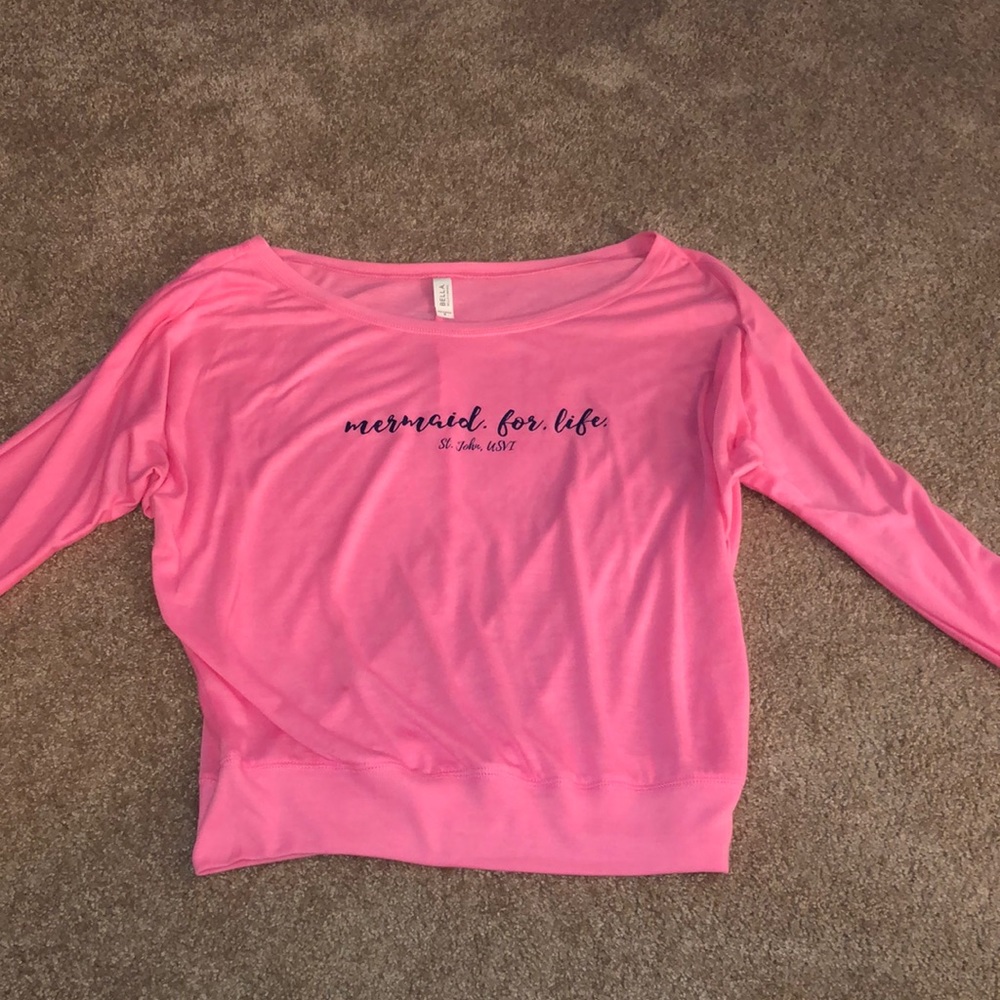 Mermaid 🧜🏻‍♀️ for life hot pink top from St. John